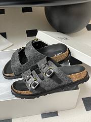 Dior x Birkenstock Milano Wool Slingback Sandals Black - 3