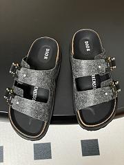 Dior x Birkenstock Milano Wool Slingback Sandals Black - 4
