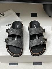 Dior x Birkenstock Milano Wool Slingback Sandals Black - 5