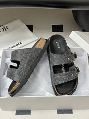 Dior x Birkenstock Milano Wool Slingback Sandals Black - 6