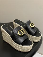 Dior 30 Montaigne Wedge Slide Black Calfskin 9.5cm - 1