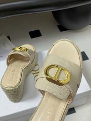Dior 30 Montaigne Wedge Slide White Calfskin 9.5cm - 5