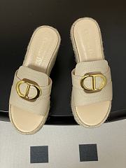 Dior 30 Montaigne Wedge Slide White Calfskin 9.5cm - 4