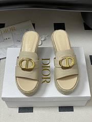Dior 30 Montaigne Wedge Slide White Calfskin 9.5cm - 6