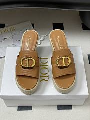 Dior 30 Montaigne Wedge Slide Brown Calfskin 9.5cm - 6
