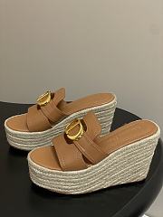 Dior 30 Montaigne Wedge Slide Brown Calfskin 9.5cm - 5
