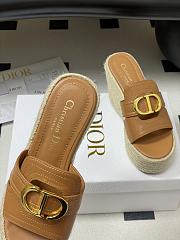 Dior 30 Montaigne Wedge Slide Brown Calfskin 9.5cm - 3