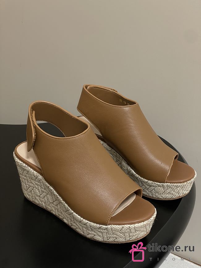 Attitude Dior Wedge Sandal Camel Calfskin 9.5cm - 1
