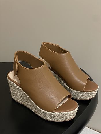 Attitude Dior Wedge Sandal Camel Calfskin 9.5cm