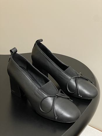 Miumiu Square Toe Heel Pumps In Black 