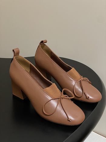 Miumiu Square Toe Heel Pumps In Brown