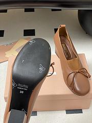 Miumiu Square Toe Heel Pumps In Brown - 5