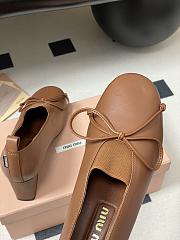 Miumiu Square Toe Heel Pumps In Brown - 4