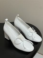Miumiu Square Toe Heel Pumps In White - 1
