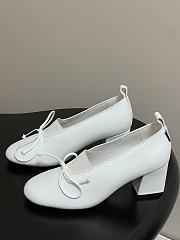 Miumiu Square Toe Heel Pumps In White - 5