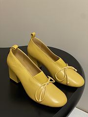 Miumiu Square Toe Heel Pumps In Yellow - 1