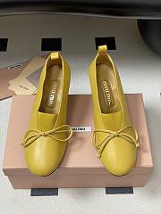 Miumiu Square Toe Heel Pumps In Yellow - 5