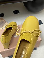 Miumiu Square Toe Heel Pumps In Yellow - 3
