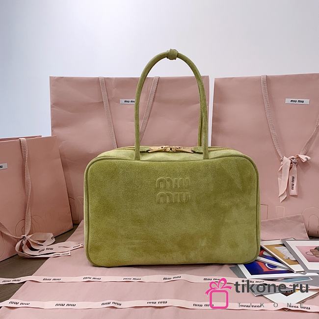 Miumiu Suede Beau Bag Green - 34x23x10cm - 1