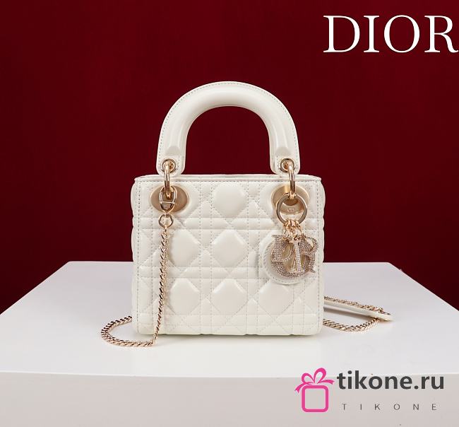Mini Lady Dior Bag Latte Cannage Lambskin - 17x15x7cm - 1