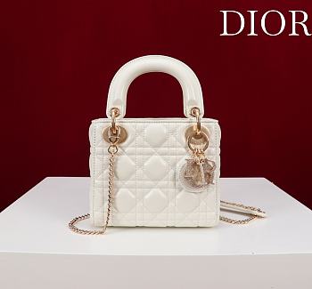 Mini Lady Dior Bag Latte Cannage Lambskin - 17x15x7cm