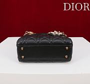 Mini Lady Dior Bag Black Cannage Lambskin - 17x15x7cm - 6