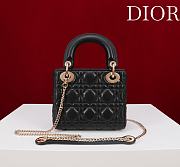 Mini Lady Dior Bag Black Cannage Lambskin - 17x15x7cm - 5