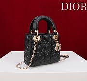 Mini Lady Dior Bag Black Cannage Lambskin - 17x15x7cm - 4