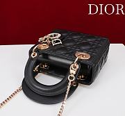 Mini Lady Dior Bag Black Cannage Lambskin - 17x15x7cm - 3