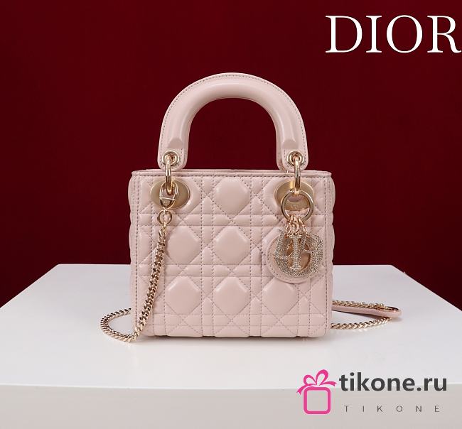 Mini Lady Dior Bag Light Pink Cannage Lambskin - 17x15x7cm - 1