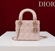 Mini Lady Dior Bag Light Pink Cannage Lambskin - 17x15x7cm - 1