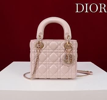 Mini Lady Dior Bag Light Pink Cannage Lambskin - 17x15x7cm
