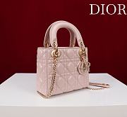 Mini Lady Dior Bag Light Pink Cannage Lambskin - 17x15x7cm - 6