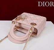 Mini Lady Dior Bag Light Pink Cannage Lambskin - 17x15x7cm - 3
