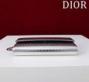 Dior Silver Microcannage Patent Leather Lady Dior Croisiere Wallet on Chain 21cm - 5