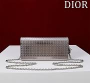 Dior Metallic Microcannage Patent Leather Lady Dior Croisiere Wallet on Chain 21cm - 5