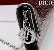 Dior Metallic Microcannage Patent Leather Lady Dior Croisiere Wallet on Chain 21cm - 2