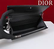Dior Black Microcannage Patent Leather Lady Dior Croisiere Wallet on Chain 21cm - 5