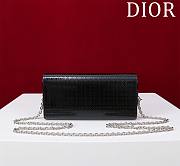 Dior Black Microcannage Patent Leather Lady Dior Croisiere Wallet on Chain 21cm - 2