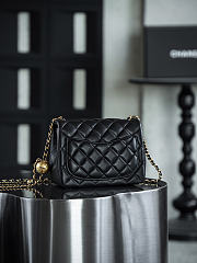 Chanel Mini Square Black With Pearl Crush Crossbody Bag - 18x13x7cm - 2