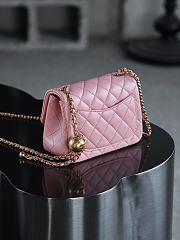 Chanel Mini Square Pink With Pearl Crush Crossbody Bag - 18x13x7cm - 6