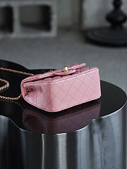 Chanel Mini Square Pink With Pearl Crush Crossbody Bag - 18x13x7cm - 4