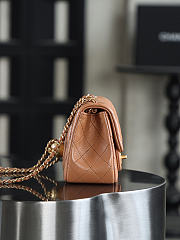 Chanel Mini Square Brown With Pearl Crush Crossbody Bag - 18x13x7cm - 2