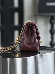Chanel Mini Square Dark Brown With Pearl Crush Crossbody Bag - 18x13x7cm - 4