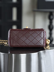Chanel Mini Square Dark Brown With Pearl Crush Crossbody Bag - 18x13x7cm - 3