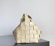 Bottega Veneta Bowling Cassette Woven Leather Bag Light Beige - 22x16x13cm - 6