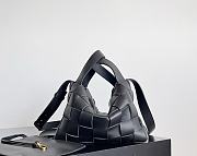 Bottega Veneta Bowling Cassette Woven Leather Bag Black - 22x16x13cm - 1