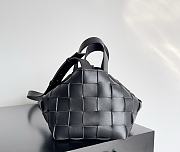 Bottega Veneta Bowling Cassette Woven Leather Bag Black - 22x16x13cm - 3