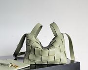 Bottega Veneta Bowling Cassette Woven Leather Bag Travertine - 22x16x13cm - 1