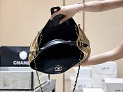 Chanel Small Tote Suede Calfskin Shiny Lambskin & Gold-Tone Metal Beige & Black - 36x24x14cm - 4